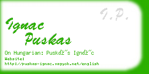 ignac puskas business card
